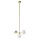 ZNTS 3-Light Chandelier with Frosted Glass Globe Bulbs B03596565