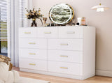 9 Drawer Double Dresser for Bedroom, Wide Storage Cabinet for Living Room Home Entryway,White 34963972