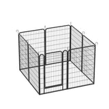 ZNTS 8 Panels Heavy Duty Metal Playpen with door,39.37"H Dog Fence Pet Exercise Pen for Outdoor, Indoor W2181P191361