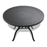 47.24-inch Cast Aluminum Patio Dining Table With Black Frame and Carved Texture on the Tabletop W1710P166028
