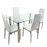 ZNTS 110CM Clear Color Dining Table Set 31684439