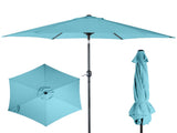 9ft Patio Umbrella, Outdoor Market Umbrella with Push Button Tilt, Crank Handle, 6 Sturdy Iron Ribs, 63147882