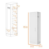 Clarno Tall Storage Cabinet, Single Door with Broom Hangers B128P148688