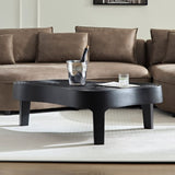 ZNTS 47.24''Fiberglass Clound Coffee Table for Living Room,Matte Black Relief Table front of the Sofa, W2582P214811