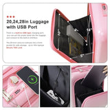 Luggage Set of 4 with USB Port, 20, 24inch with front opening design Airline Certified Carry on N726P197971P