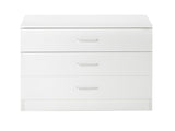 3-Drawer Wide Drawer Cabinet Particleboard Bedside Table with Textured Melamine Finish 12277839