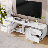U-Can 70.9'' Modern TV Stand for TVs up to 75 Inches, Entertainment Center with Glass Door, 4 N724P224767K