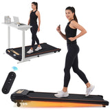 ZNTS Wood Grain Decoration Walking Pad Under Desk Treadmill for Home Office -2.5HP Walking Treadmill With N728P185824B