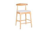 Mid-Century Modern Design Solid Wood 24" Counter Stools ,Upholstered Counter Stools with Wood Legs W2812P269425