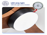 42" Solid Wood Blades Ceiling Fan with Lights Remote Control,Quiet DC Motor 3 Blade Ceiling Fans 6 W3596P460815