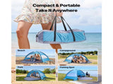 Beach Tent for 3 People, UPF 50 Sun Protection, Portable Sun Shelter with Carry Bag & Sand Pockets, 82732210