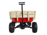 outdoor sport wagon tools cart wooden side panels air tires Wagon 15358137