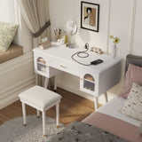 Elegant Vanity Makeup Table & Chair Set, Modern Dressing Table with Organizer, Writing Desk, N844P285188A