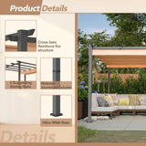 ZNTS 10' x 13' Aluminum Patio Pergola with Retractable Pergola Canopy, Backyard Shade Shelter for Porch, W2505P155205