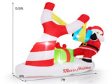 7ft Inflatable Santa Claus Decoration - 5 Built-in LED Lights 210T Polyester Quick Inflation Outdoor 25535270
