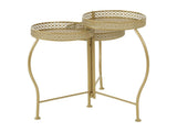 17" x 17" x 20" 3 Tier Gold Metal Curved Folding Plantstand with Floral and Scroll Patterns 94448978