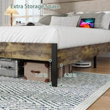King Size Bed Frame with Upholstered Headboard , Queen Bed Frame with Charging Station and LED W636P195096