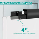 56"-60" W x 58" H Double Sliding Bathtub Shower Door, Semi-Frameless Bypass Tub Door, 1/4" W1573P292498