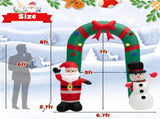 8ft Christmas Inflatable Arch with Santa & Snowman - Super Bright LEDs, Thick Polyester, 1-Min 68021845