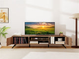 Oak Mid-Century Modern TV Stand for 65-Inch TVs, 210 lbs Capacity Media Console with Storage 43045845