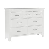 7 Drawers White Finish Dresser Transitional Style Wooden Bedroom Furniture 1pc B011P220619