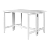 ZNTS TOPMAX Farmhouse Wood Extendable Dining Table with Drop Leaf for Small Places, White WF322911AAK