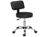 Semi-PU Leather Nylon Wheel 300lbs Round Stool With Backrest Plating Five-Star Feet Technician Stool 54431889