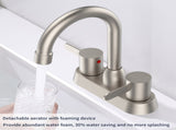 2 Handles Bathroom Sink Faucet, Brushed Nickel Centerset RV Bathroom Faucets for 3 Hole pop-up 36795444