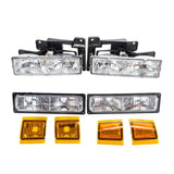 6pcs Front Left Right Car Headlights & Corner Parking Lights for Chevy Truck/Suburban 1994-1998 08570897