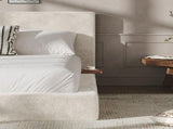 AirFrame King Bed Frame with adjustable Sliding Side Table, 8.7'' Cloud Upholstered Sponge Cushion, 21521371
