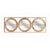 3 Mirror Piece Wall Mirror in Gold Rectangular Frame, Home Wall Decor for Bedroom Living Room, W2078124321