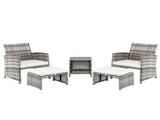 5pcs 2 Chairs 2 Footstools 1 Coffee Table Combination Sofa Gray Gradient 32732879