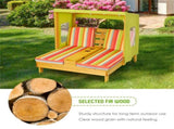 Colorful Kids Patio Lounge Chair with Cup Holders and Awning 69372296
