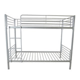 ZNTS Iron Bed Bunk Bed with Ladder for Kids Twin Size Gray 40700088