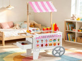 Ice Cream Cart for Kids, 20 PCS Pretend Play Ice Cream Shop Set with Ice Cream Cones, Popsicles, 80820520