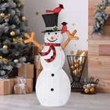 Lighted Snowman Christmas Yard Decorations, Pre-lit Snowman and Birds with 170 LED White Lights and 10981372