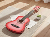 Pink 30-inch acoustic guitar with pick, strings, capo, gig bag, tuner and shoulder strap 01430342