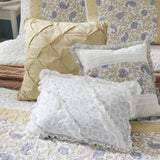 6 Piece Cotton Percale Quilt Set with Throw Pillows Yellow Full/Queen B035129026