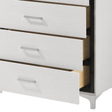 ZNTS White 5-Drawer Chest with Metal Legs B062P209024