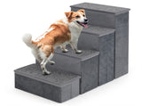 4-Step Dog Stairs with Storage - MDF Build , Dutch Velvet Comfort, 15"x6.5" Steps 75608027