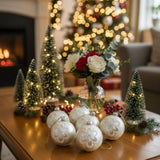 6PCS Set Glass Christmas Ball Ornaments 3.9" Tree Hanging Decor Holiday Party Set FBA shipment 76626959