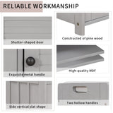 Storage Bench with 3 Shutter-shaped Doors, Shoe Bench with Removable Cushion and Hidden Storage 71735742