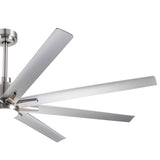 Smart 72" Integrated LED Ceiling Fan with Silver Blades in Brushed Nickel Finish W1367P199889