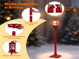 5FT Christmas Street Lamp Post with 3 Snowmen Scene, Snowfall, Warm Light & Holiday Music, 97288260