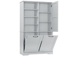 Bathroom Storage Cabinet with Doors and Drawers, Tilt-Out Laundry Hamper, Multiple Storage Space, 36301140