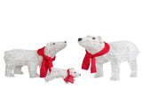 Set of 3 Lighted Polar Bear Family Christmas Decorations, Pre-lit Holiday Decor with 190 Warm White 14959507