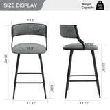 26'' Counter height bar stools PU cover kitchen island counter bar stool with black powder coating 15887980