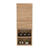 Medicine Single Door Cabinet 32" H, Two Interior Shelves, Two External Shelves, Light Oak B097133166