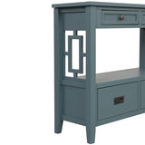 36'' Farmhouse Pine Wood Console Table Entry Sofa Table with 4 Drawers & 1 Storage Shelf for W120246660