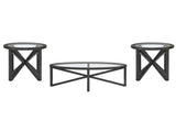 Modern simple coffee table, tempered coffee table solid wood base round transparent W487P317845